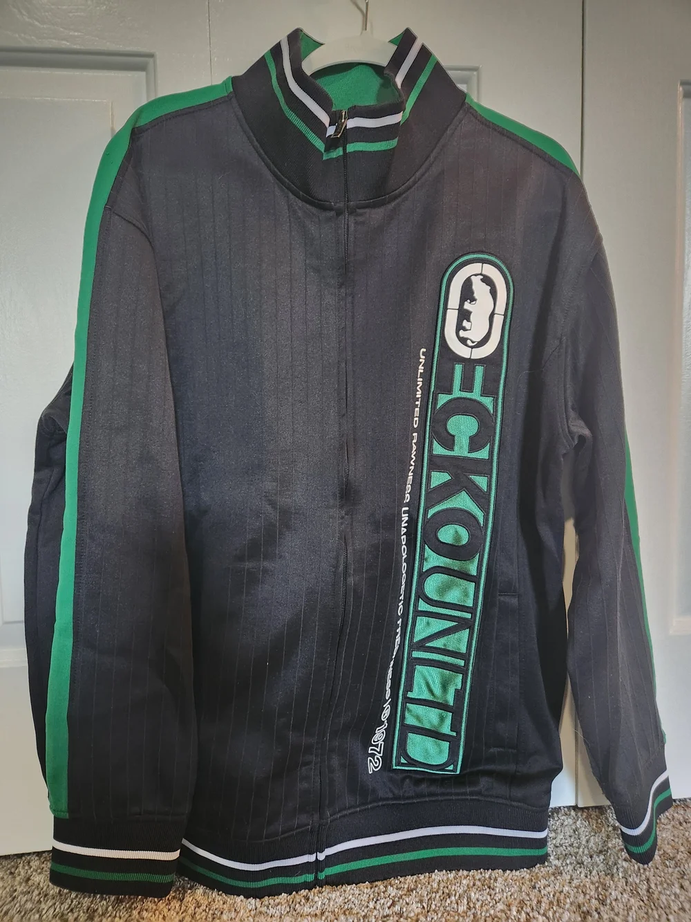Ecko Unlimited Black Jacket with Green Trim